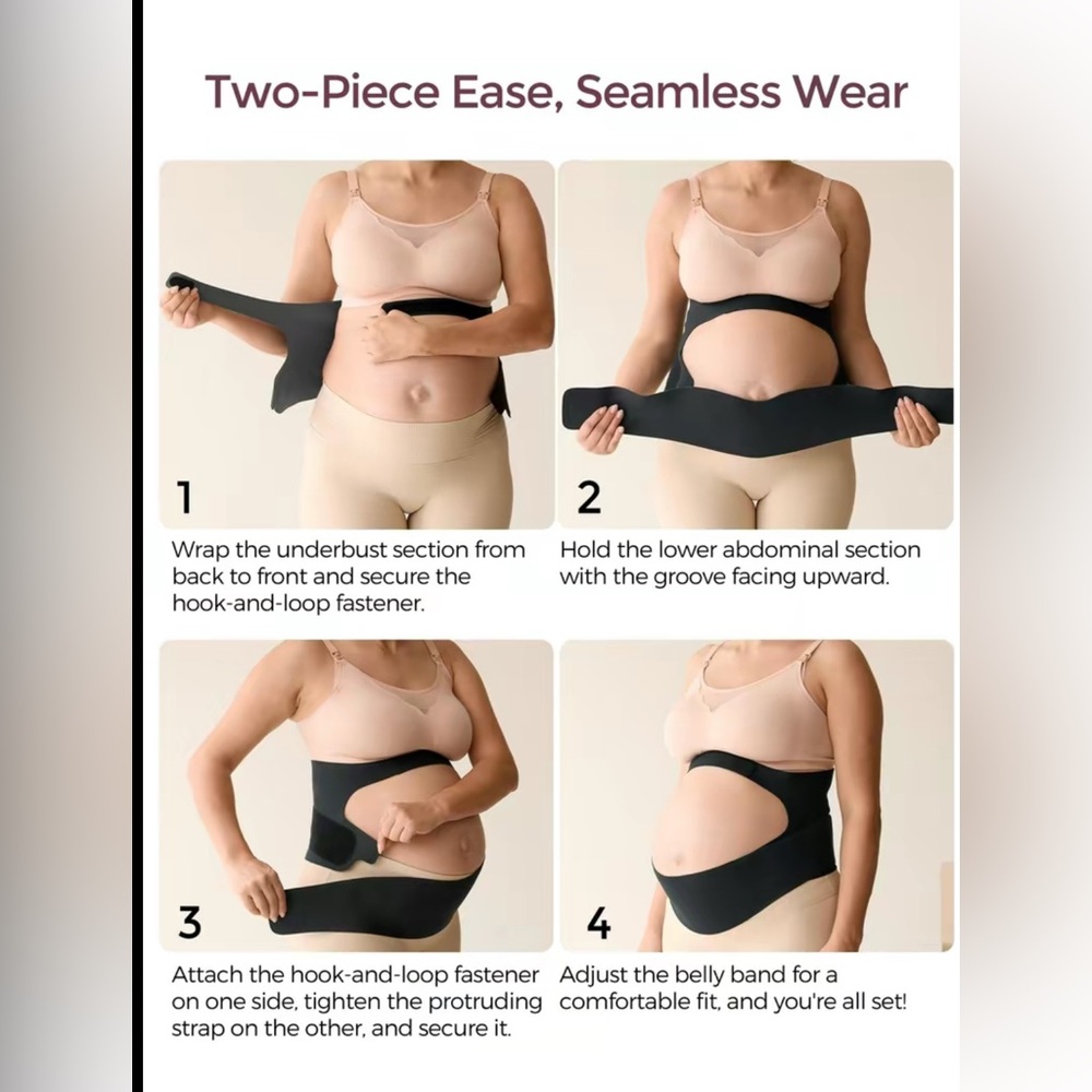 MomCozy Pregnancy Belly Band Pink L - Picture 5 of 12